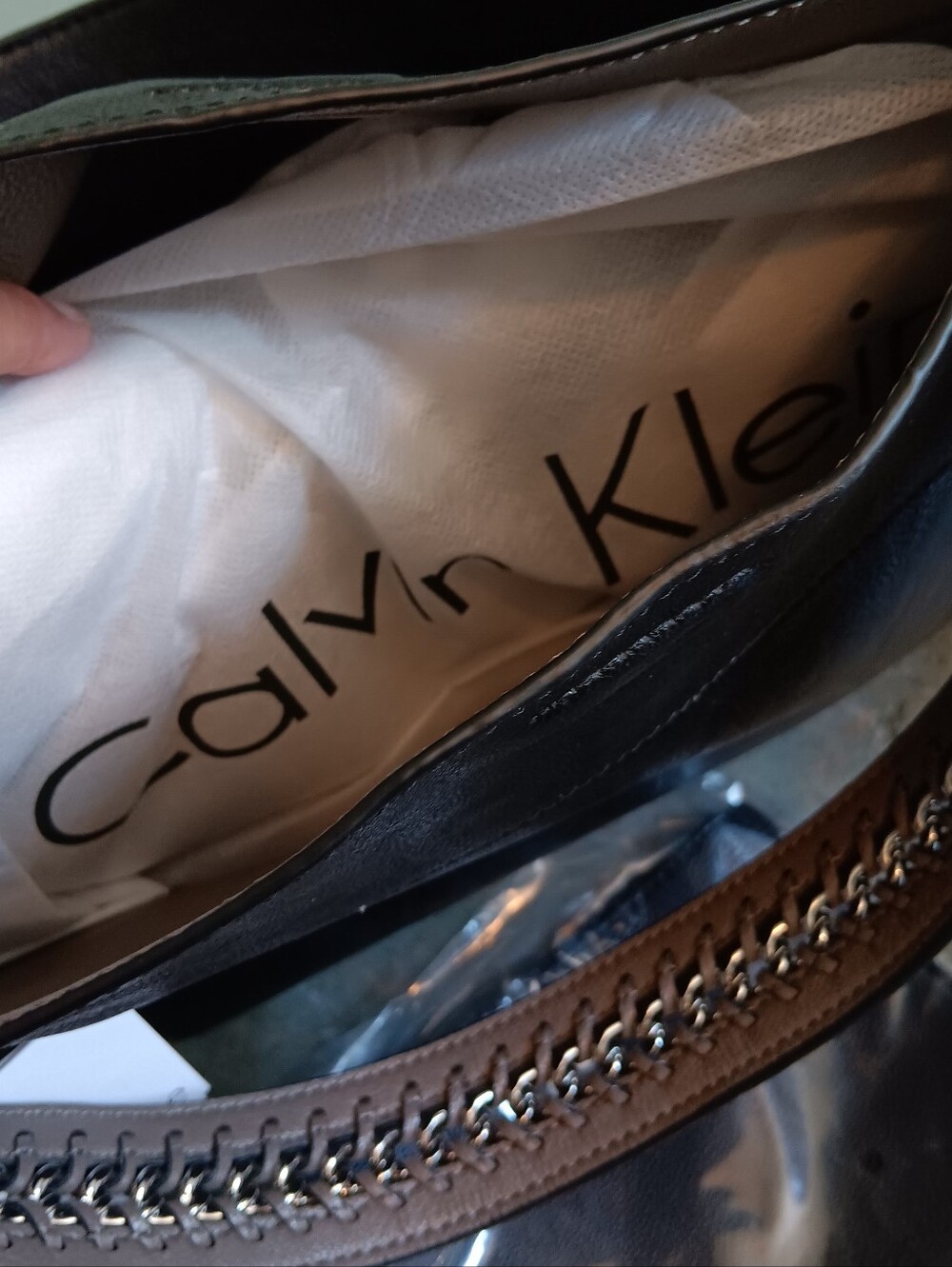 Calvin Klein Black Shoulder Tote with Double Strap Handles NWT - Picture 8 of 15